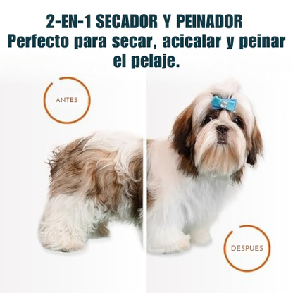 secador y peinador de mascotas 2 en 1.