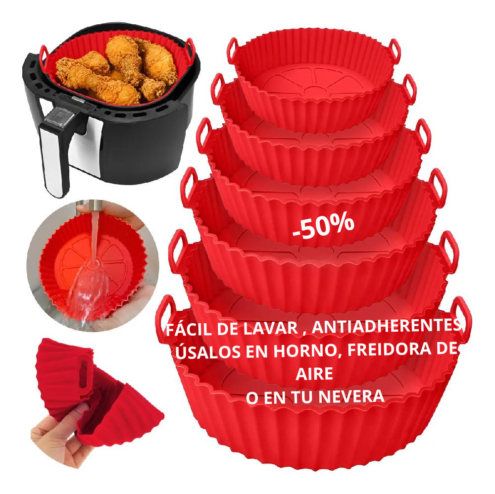Silicook Air Trays™ Protege tu freidora y cocina más limpio con silicona reutilizable de grado alimenticio.( 6 piezas )